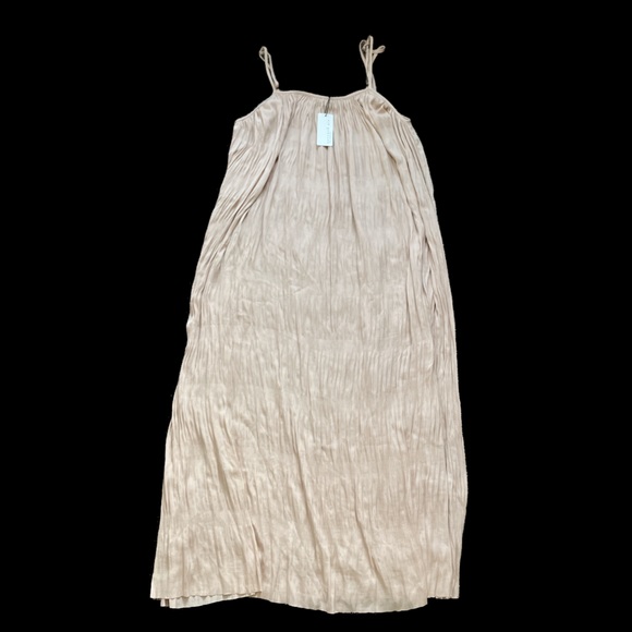 Anthropologie Dresses & Skirts - Anthropologie Current Air  Boho Pleated Flowy Nude Maxi Dress NWT